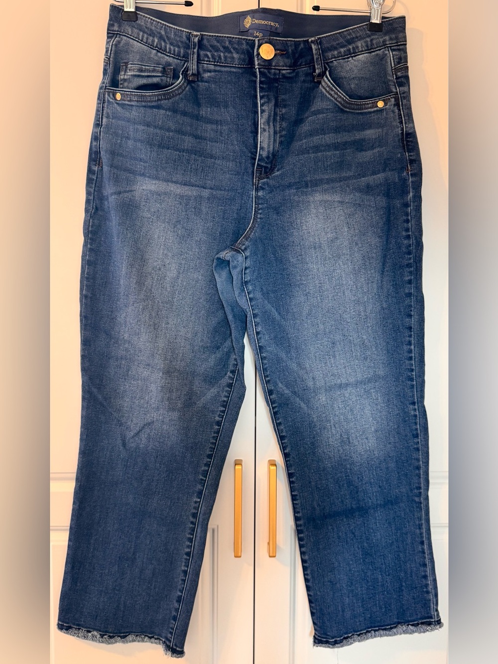 Democracy "Ab"solution Blue Denim Jeans Women's Size 14P Petite Stretch Shaping